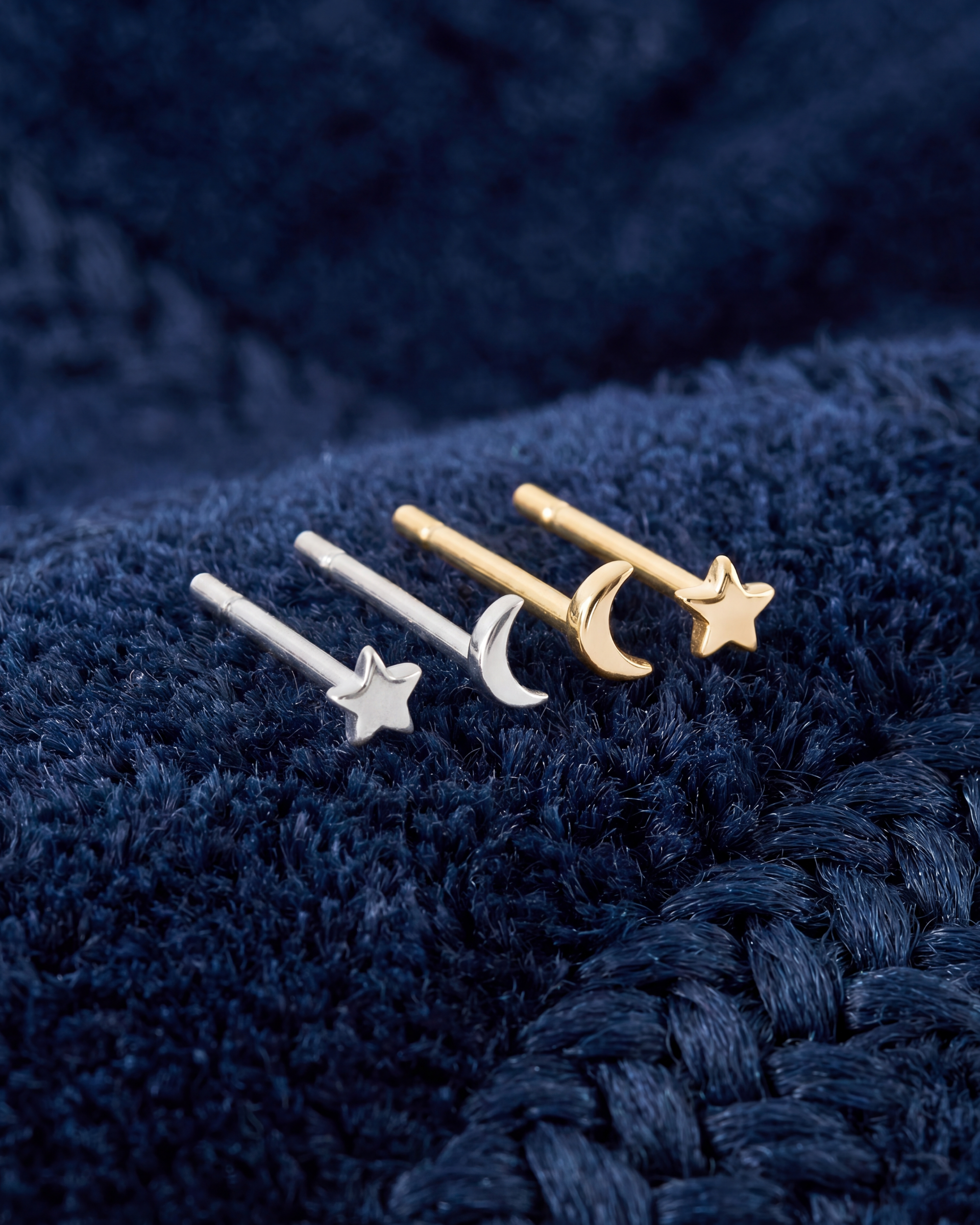 Tiny Star and Moon Studs