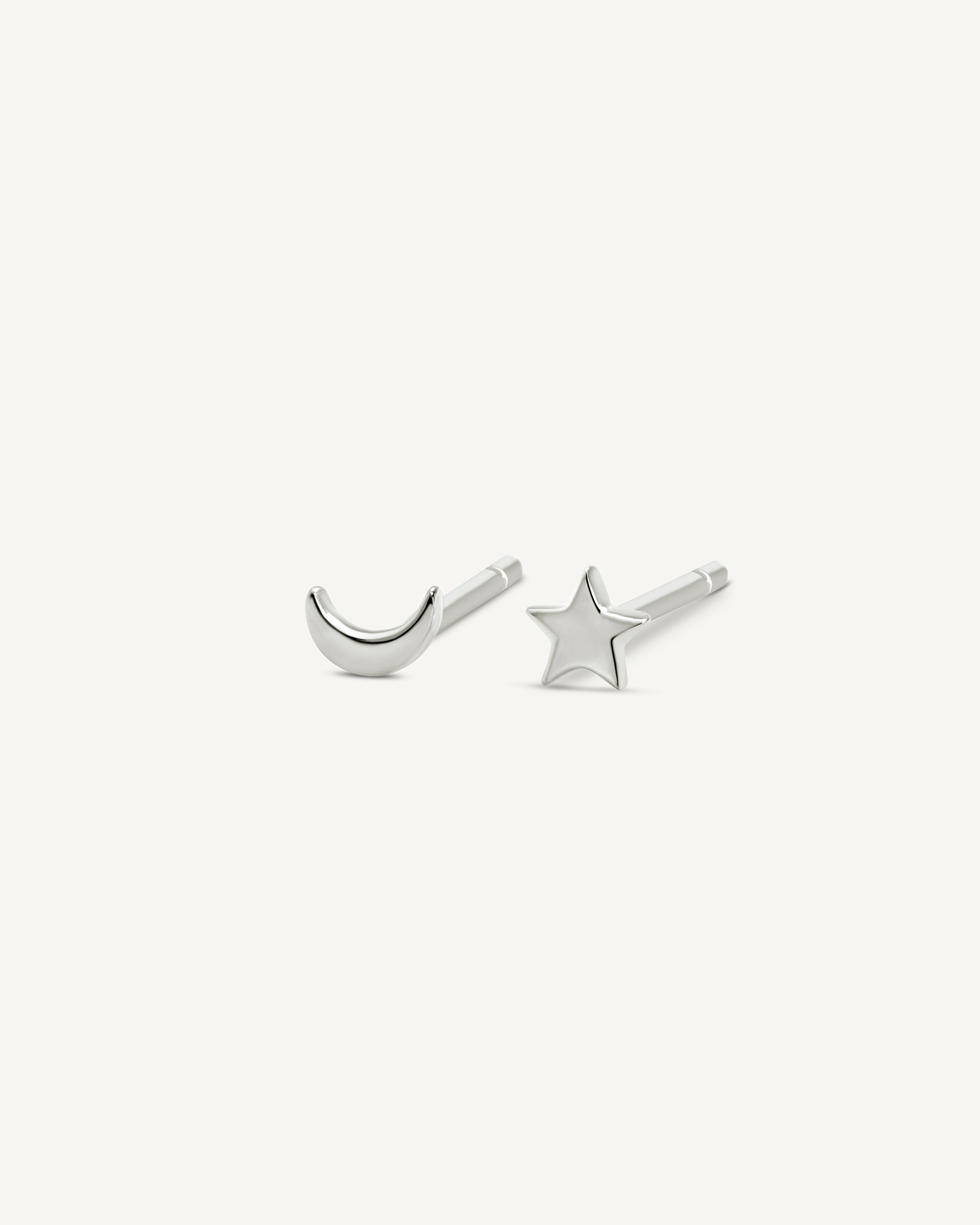Tiny Star and Moon Studs