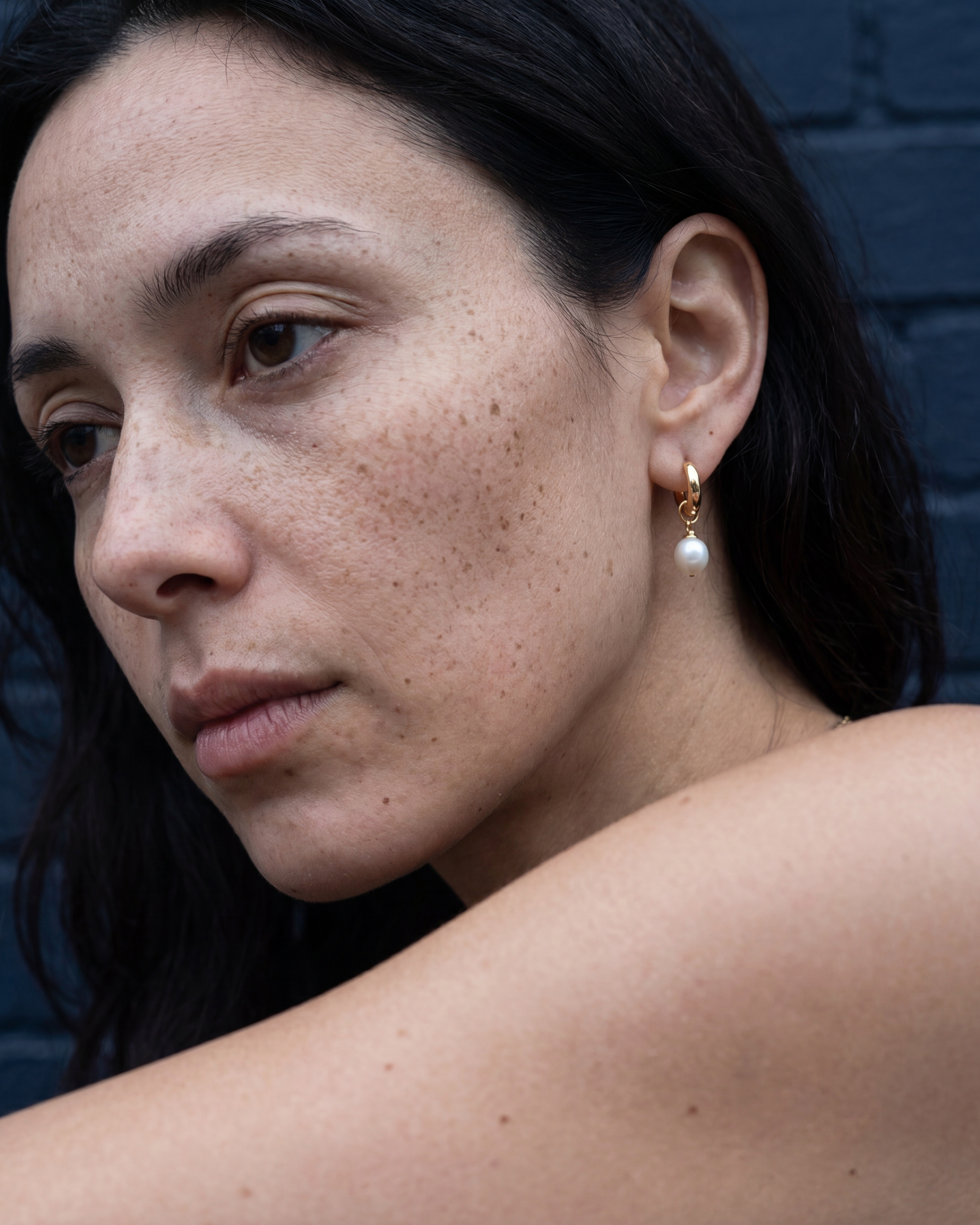 Wave Pearl Hoops