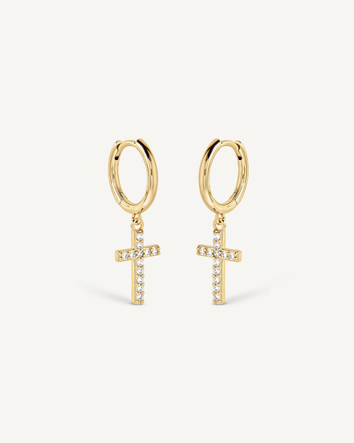 Pave Cross Hoops