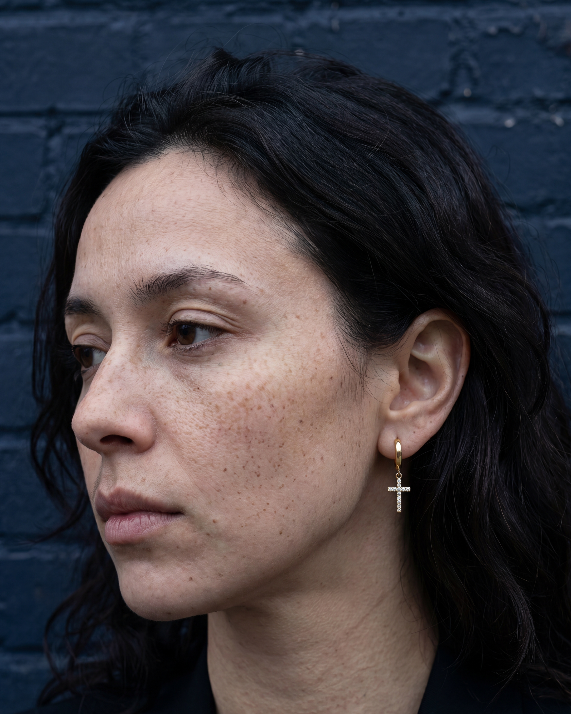 Pave Cross Hoops